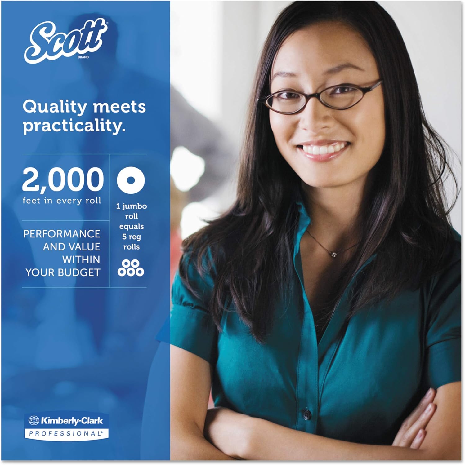 Toilet Tissue Scott Essential JRT White 1-Ply Jumbo Size Cored Roll Continuous Sheet 3-11/20 Inch X 2000 Foot, Packaging Type- Case