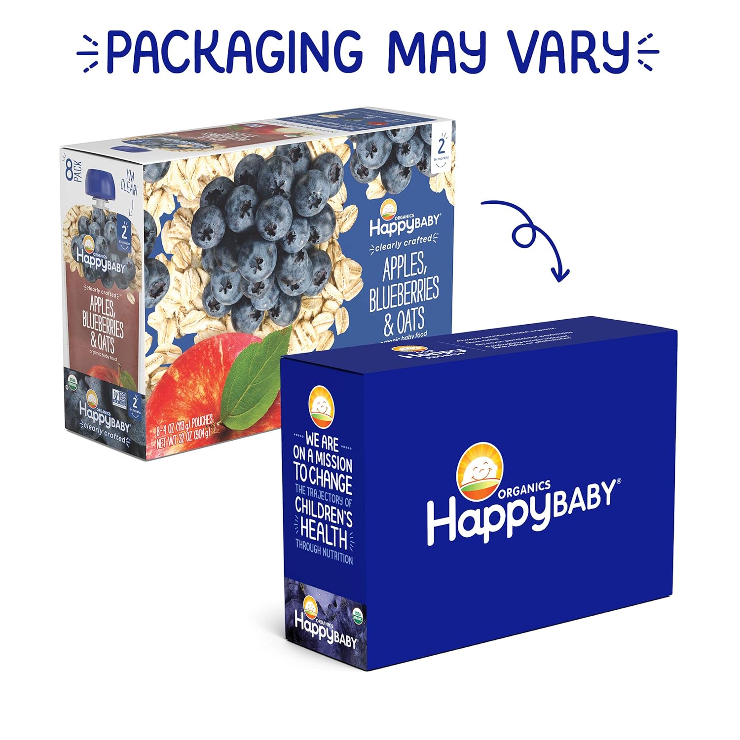 happy baby happy baby clearly crafted apple blueberries and oats case of 16 4 oz