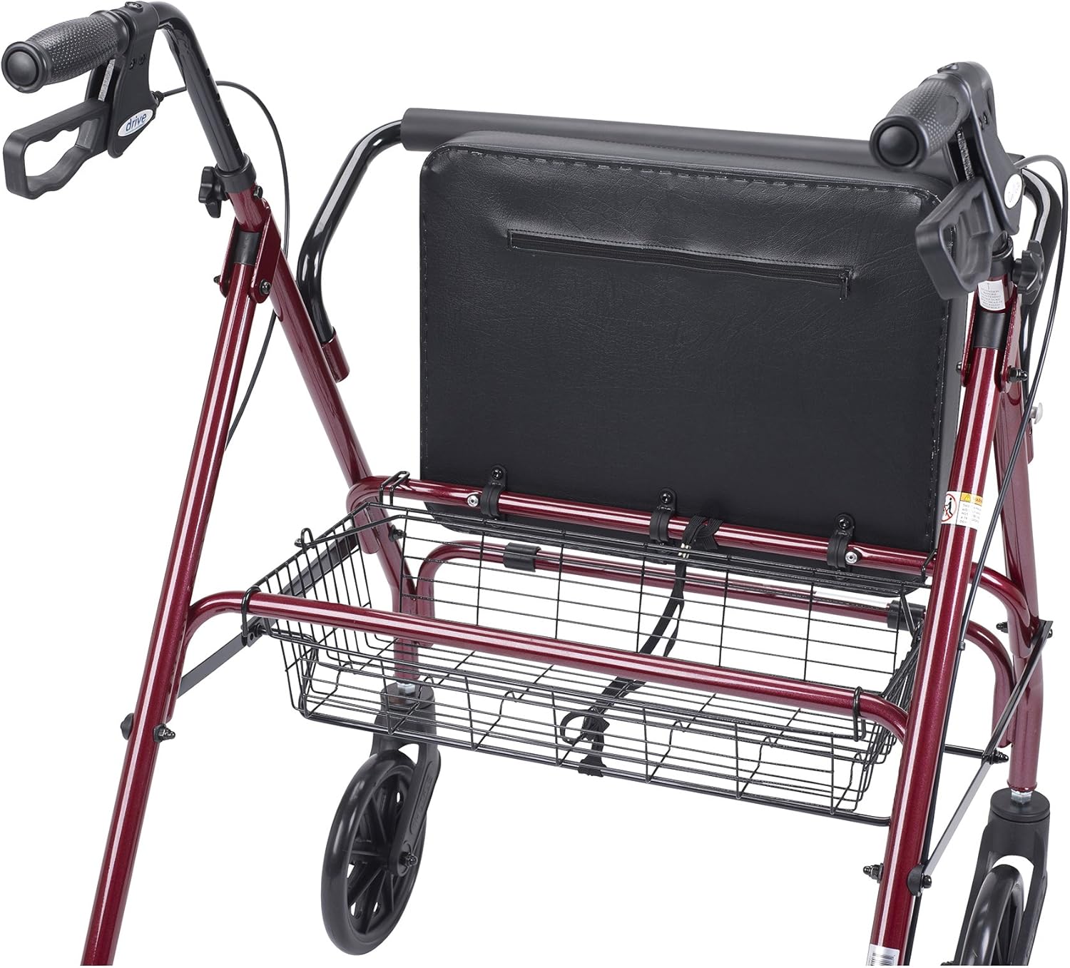 rollator oversize with loop bk red bariatric steel