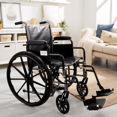 Portable lightweight wheelchair folded for transport and storage