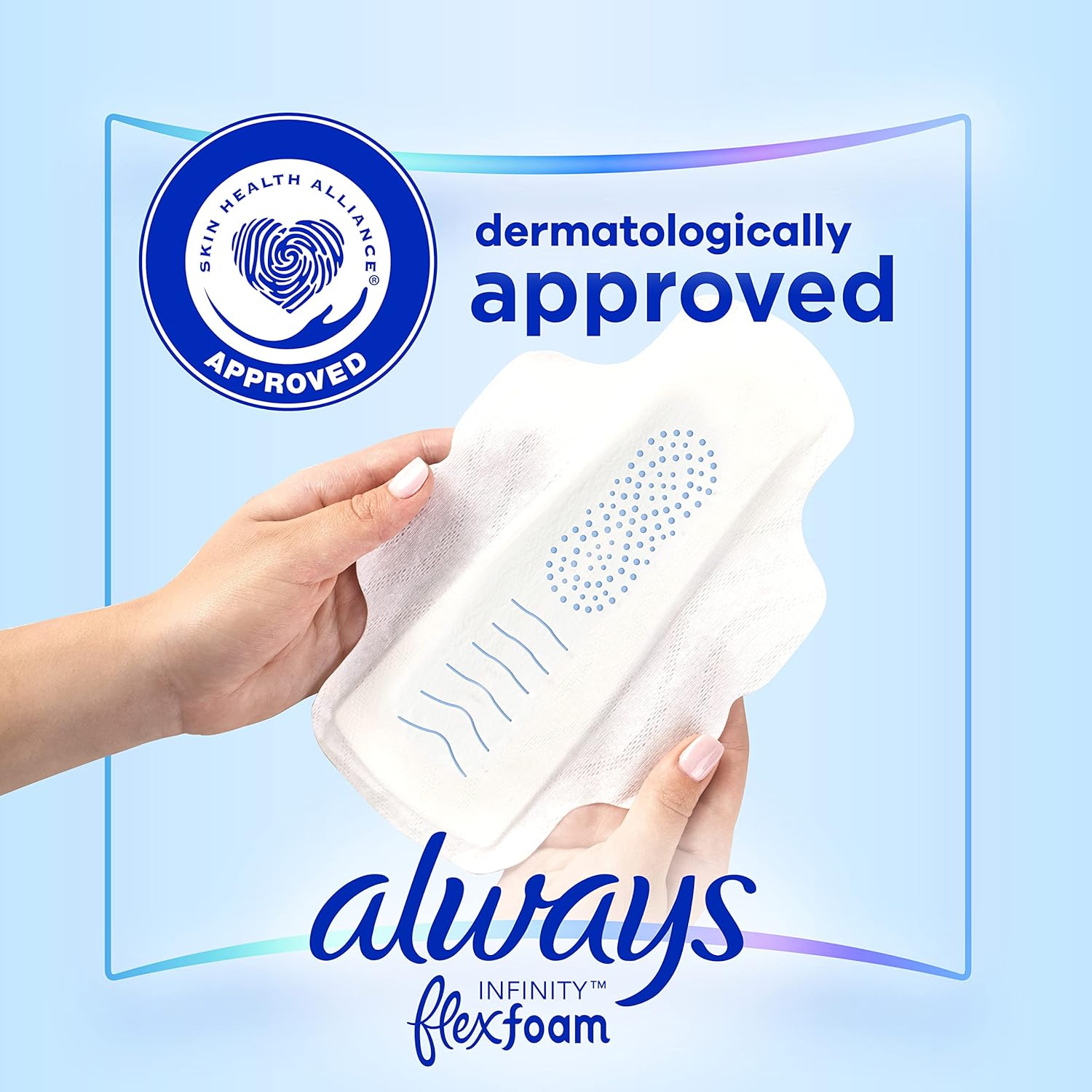 feminine pad always infinity with flex foam maxi with wings super absorbency packaging type case