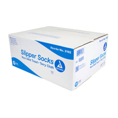 Slipper Socks Dynarex Unisex Adult Large Single Tread Single Patient Use Blue, Packaging Type- Case