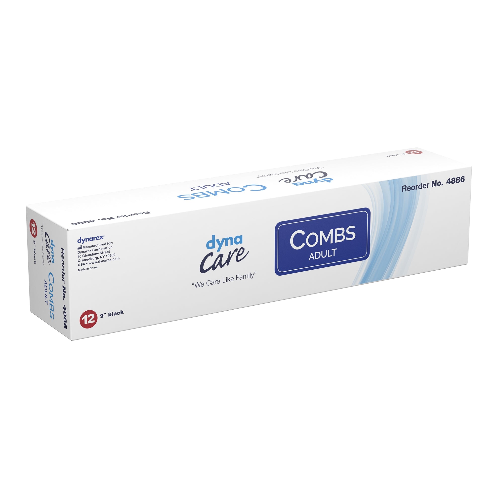 Comb Dynarex 9 Inch Black Plastic