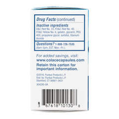 Stool Softener Colace Capsule 30 per Box 100 mg Strength Docusate Sodium