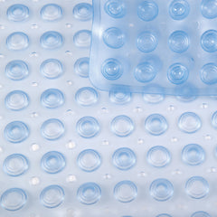 HealthSmart Non-Slip Bath Mat – Light Blue Vinyl with 200 Suction Cups, 16 x 40 in