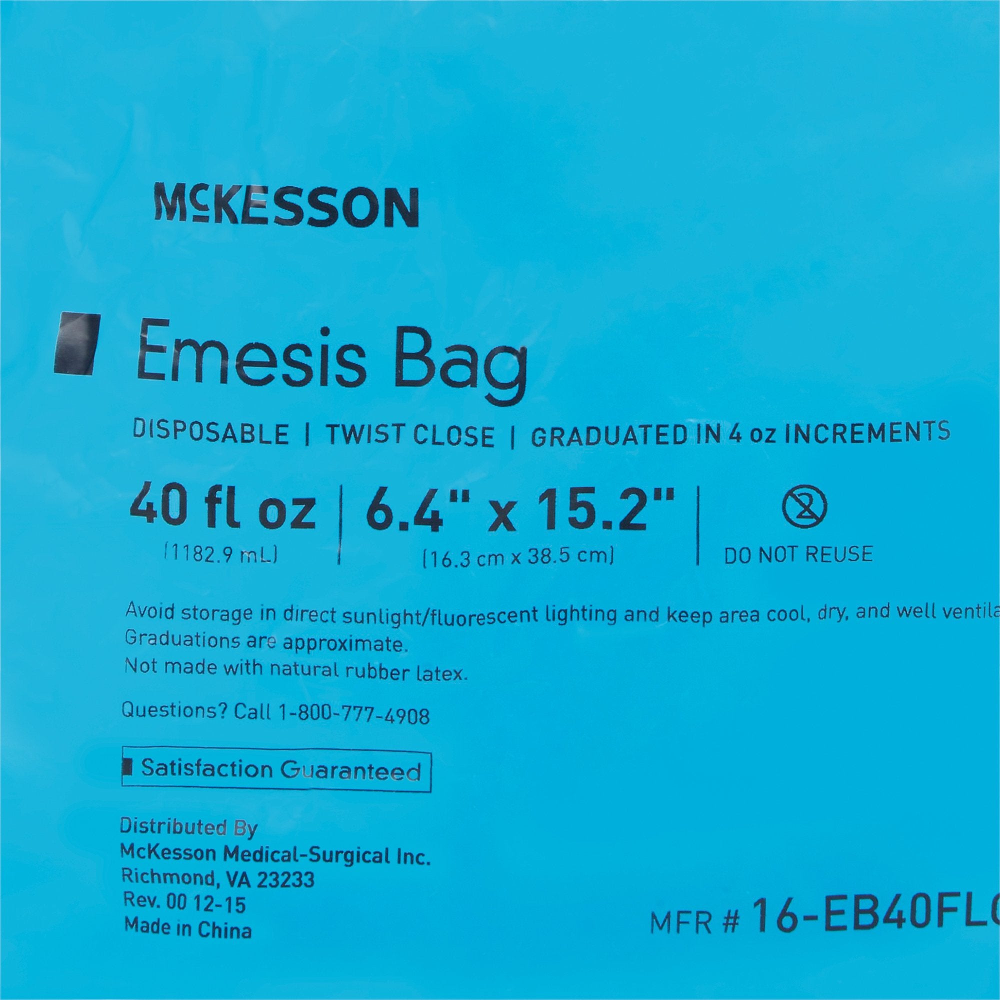 Emesis Bag McKesson 40 oz. Blue | 4SL/Case