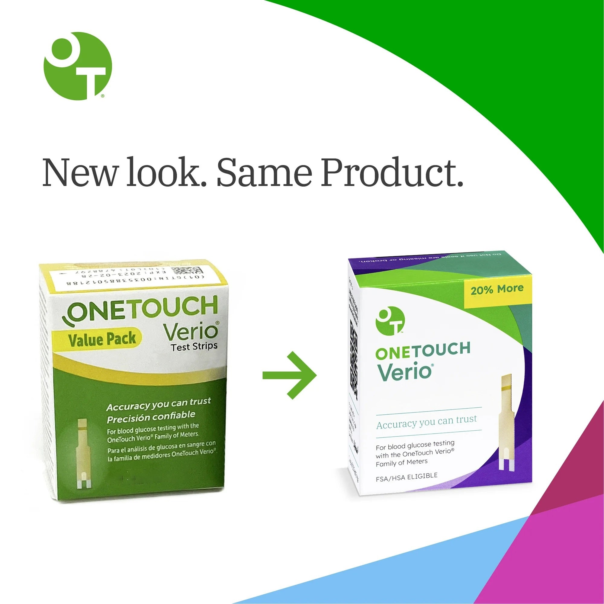 Blood Glucose Test Strips OneTouch Verio 100 Strips per Pack, Packaging Type- Box
