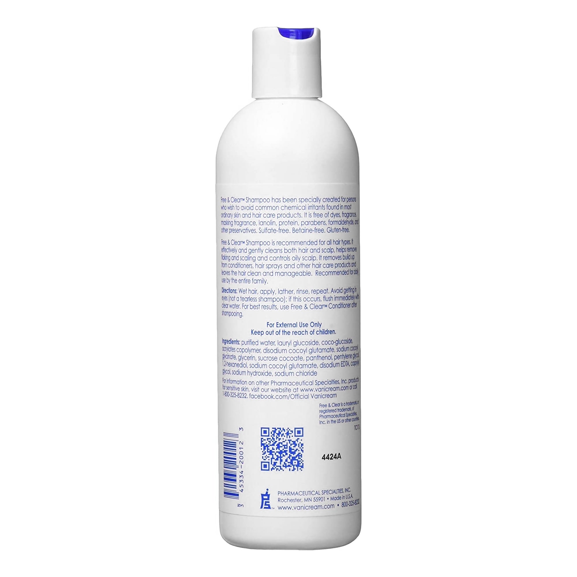 Shampoo Free & Clear 12 oz. Flip Top Bottle Unscented,Packaging Type- Each
