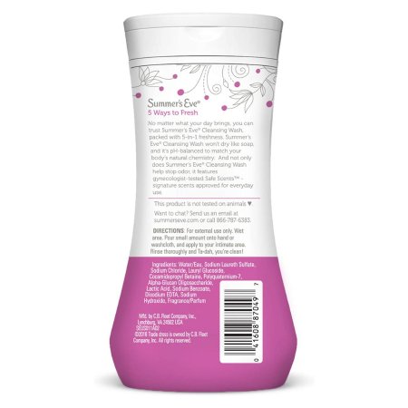 Jabón líquido femenino Summer's Eve, botella perfumada de 9 oz. Tipo de empaque: individual