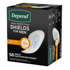 Bladder Control Pad Depend Fresh Protection for Men 5 X 7-1/2 Inch Light Absorbency Sodium Polyacrylate Core One Size Fits Most | 3PK/Case