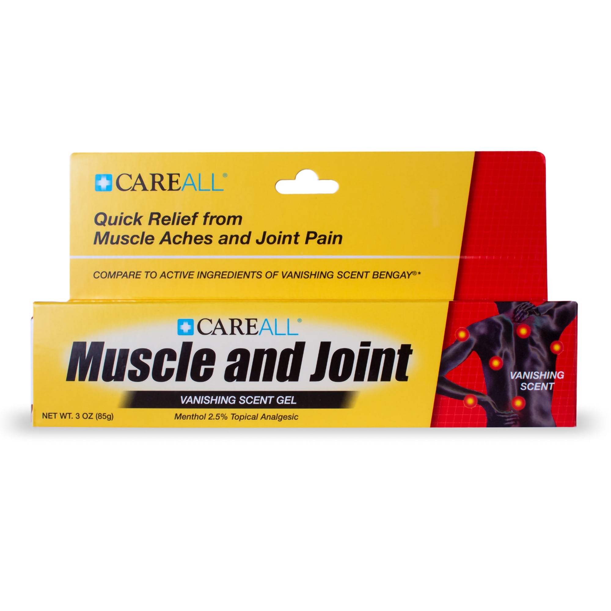 Topical Pain Relief CareAll Muscle and Joint 2.5% Strength Menthol Topical Gel 3 oz.,Packaging Type- Each