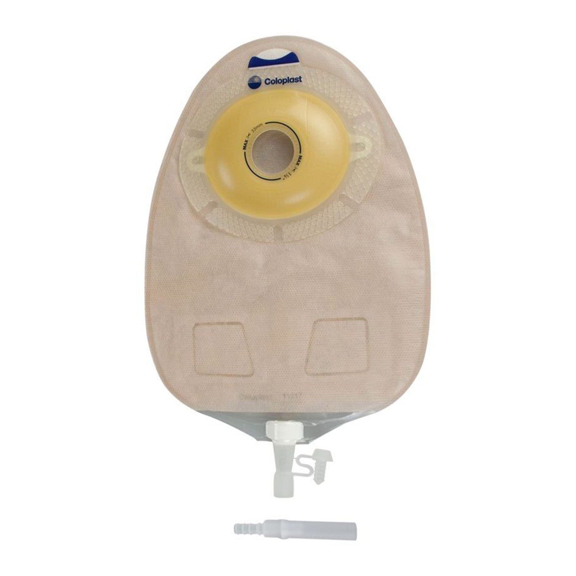 Urostomy Pouch SenSura One-Piece System 10-3/8 Inch Length, Maxi Convex Light, Pre-Cut 1-1/4 Inch Stoma Drainable | 10/Box