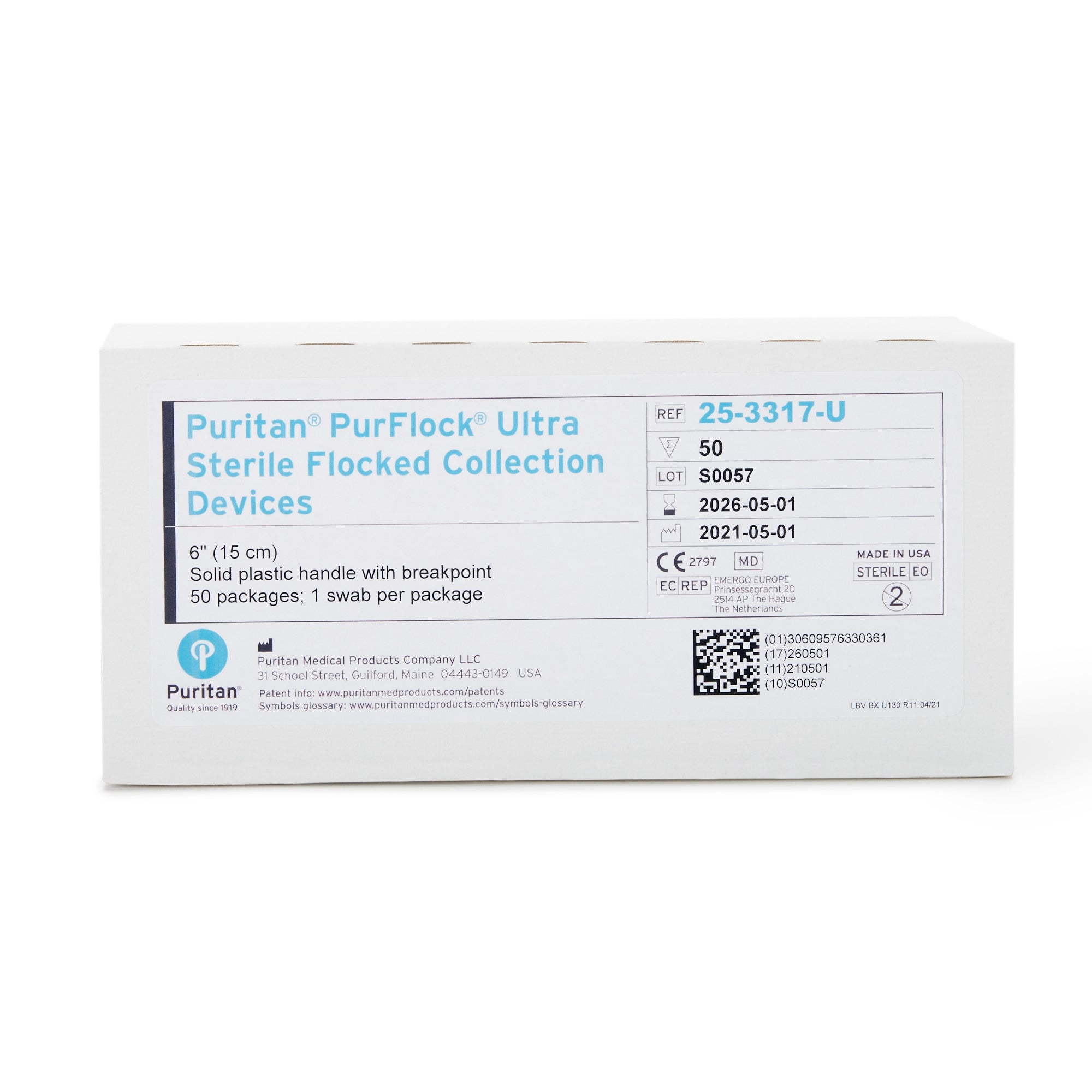 PurFlock Ultra Nasopharyngeal Collection Swab 6 Inch Length Sterile, Packaging Type- Case