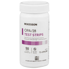 OPA Concentration Indicator McKesson OPA/28 Pad 50 Test Strips Bottle Single Use, Packaging Type- Case