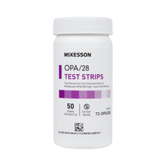 OPA Concentration Indicator McKesson OPA/28 Pad 50 Test Strips Bottle Single Use, Packaging Type- Case