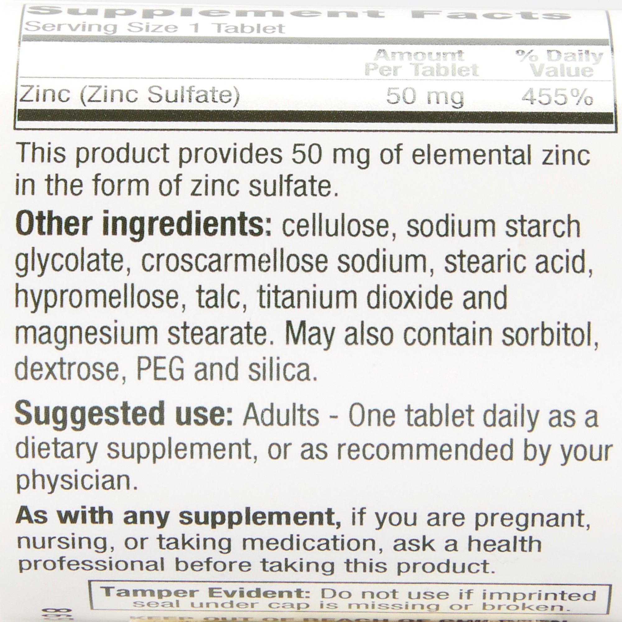Mineral Supplement Geri-Care Zinc Sulfate 50 mg Strength Tablet 60 per Bottle | 12BT/Case)