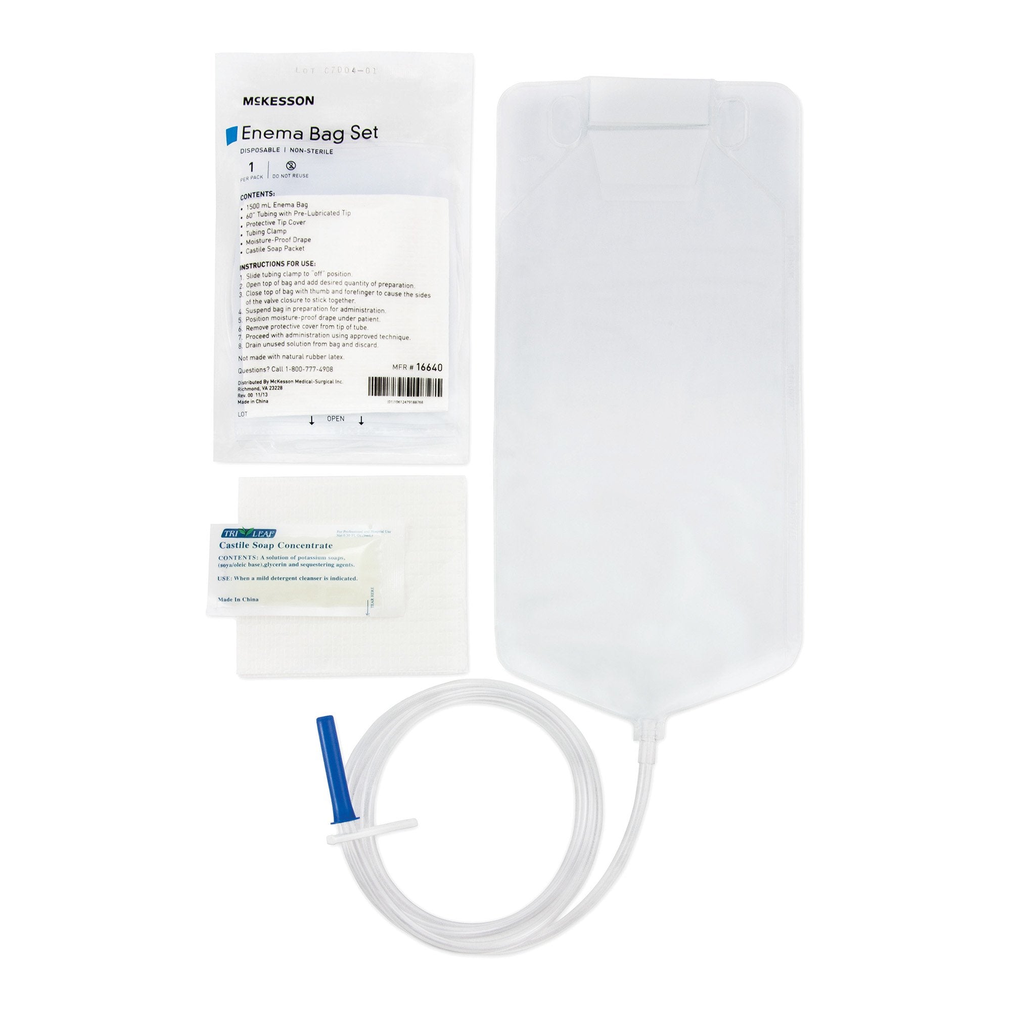 Enema Bag Set McKesson NonSterile 1500 mL, Packaging Type- Case