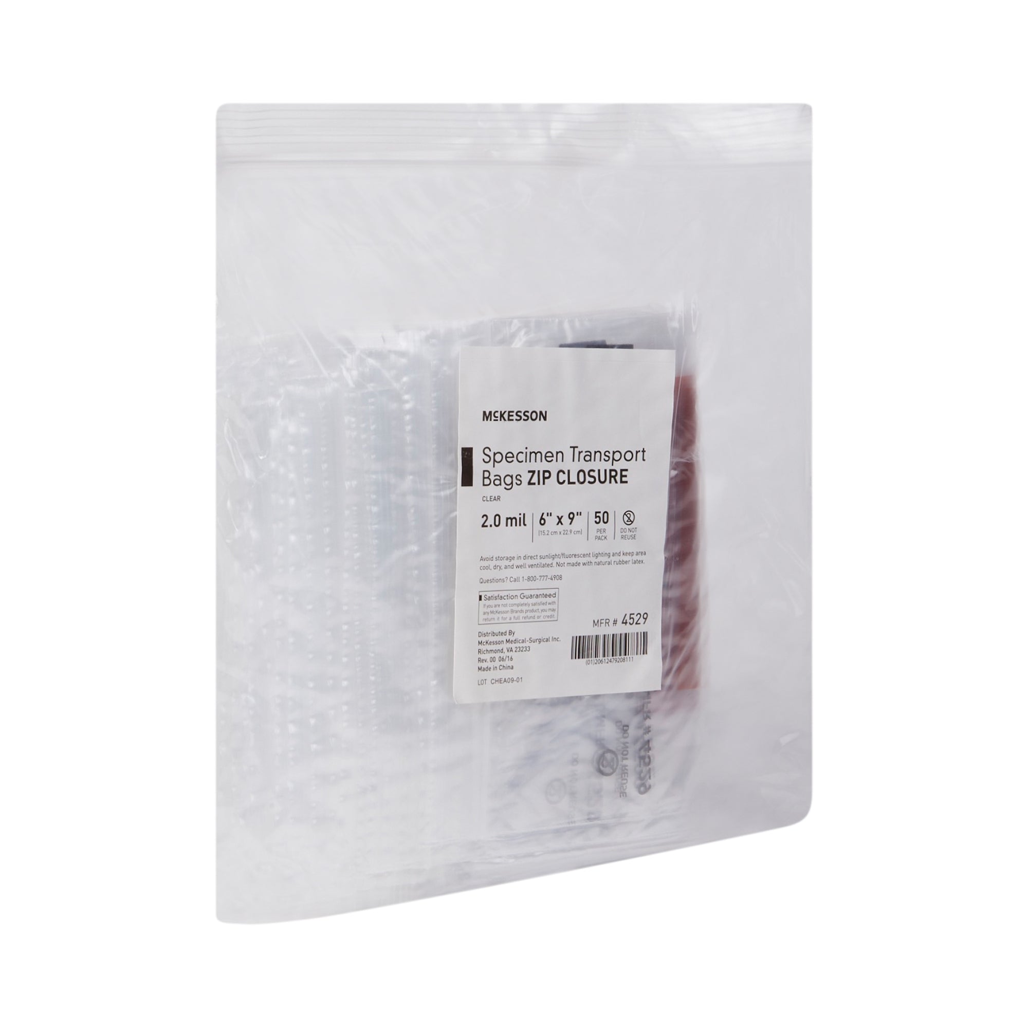 Specimen Transport Bag McKesson 6 X 9 Inch Zip Closure Biohazard Symbol / Storage Instructions NonSterile, Packaging Type- Case