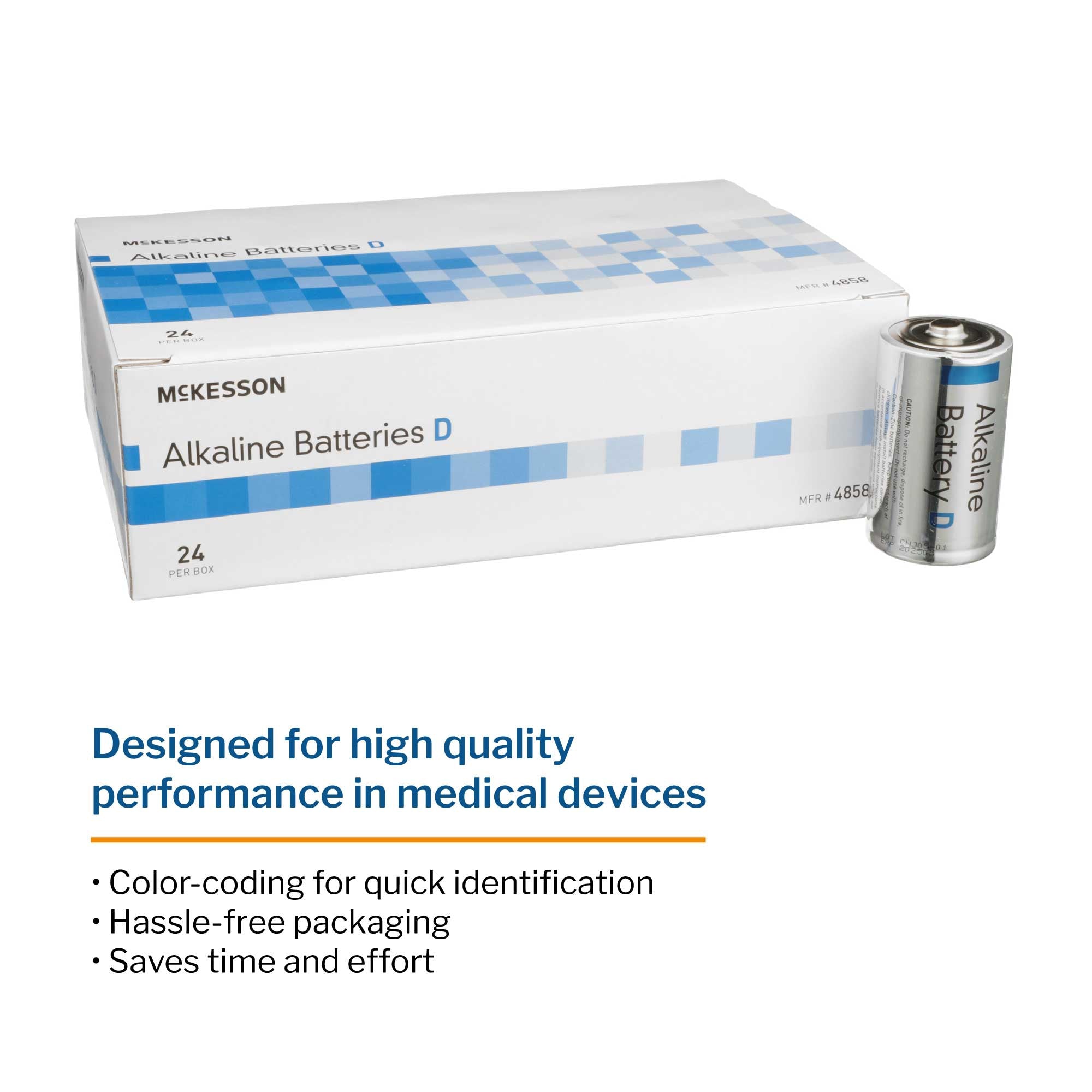 Alkaline Battery McKesson D Cell 1.5V Disposable 24 Pack, Packaging Type- Case