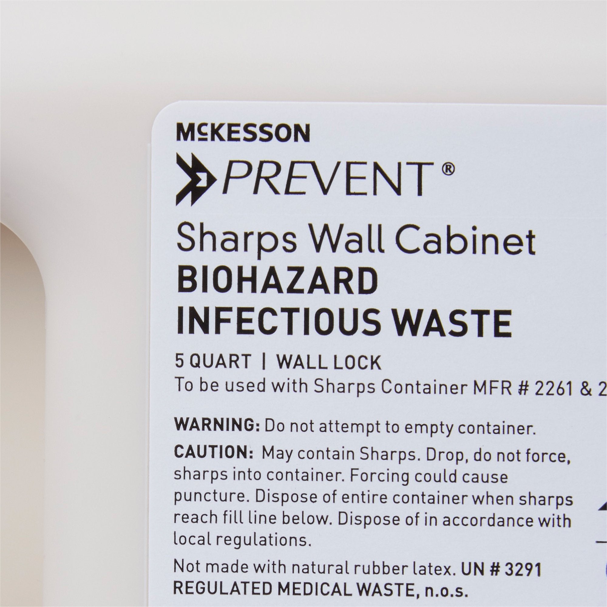 Sharps Container Cabinet / Wall Enclosure McKesson Prevent High Impact Polystyrene Wall Mount Locking, Packaging Type- Case