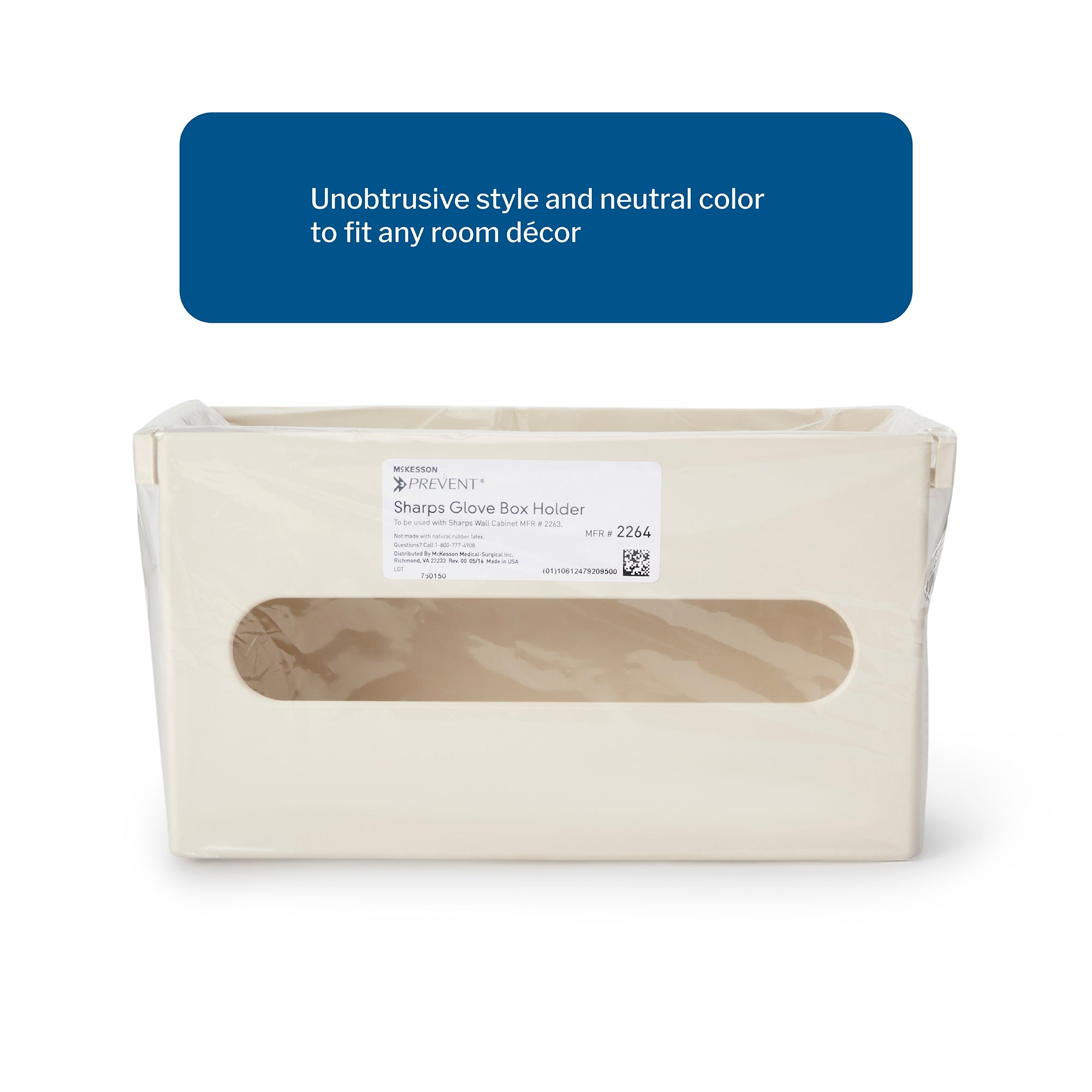 Glove Box Holder McKesson Prevent Vertical Mounted 1-Box Capacity Putty 3-7/8 X 6-1/2 X 11 Inch Plastic, Packaging Type- Case