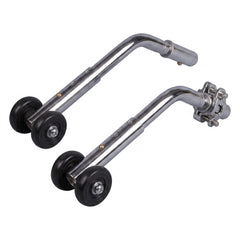 Anti-tippers (pr) W/wheels Universal Adj Chrome