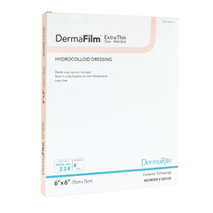 DermaFilm Thin Hydrocolloid Dressing 6x6 Inch Film Backing 5/Box