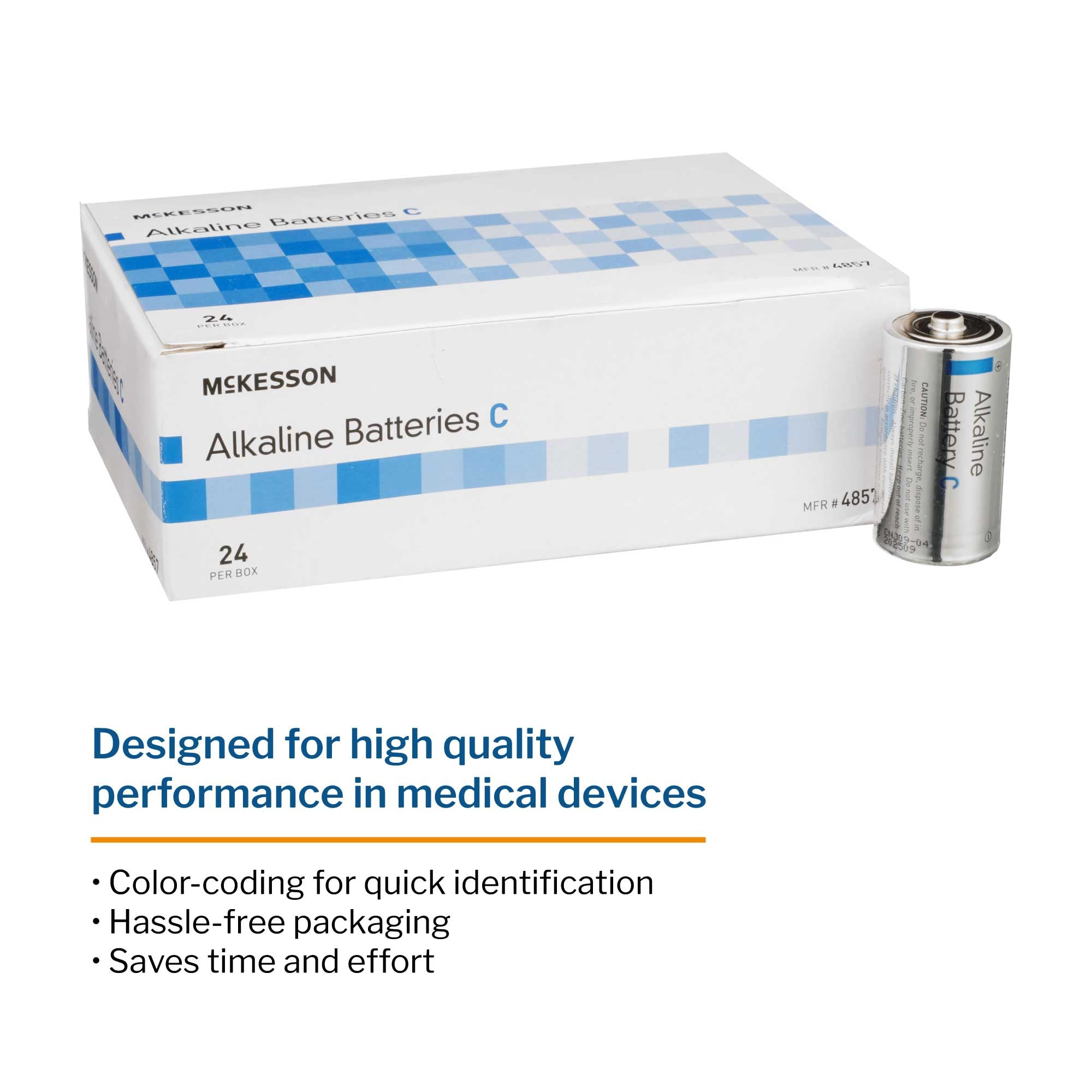 Alkaline Battery McKesson C Cell 1.5V Disposable 24 Pack, Packaging Type- Each