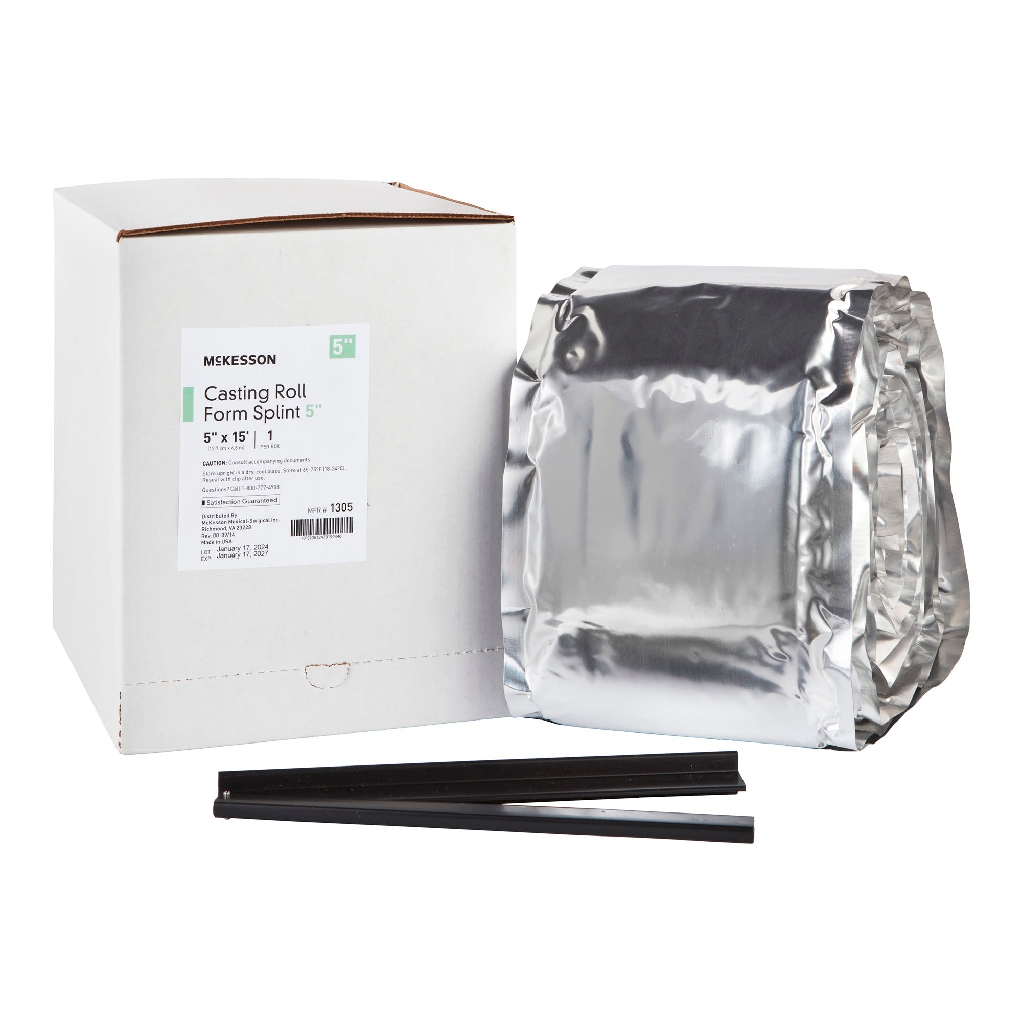 Padded Splint Roll McKesson 5 Inch X 15 Foot Fiberglass White