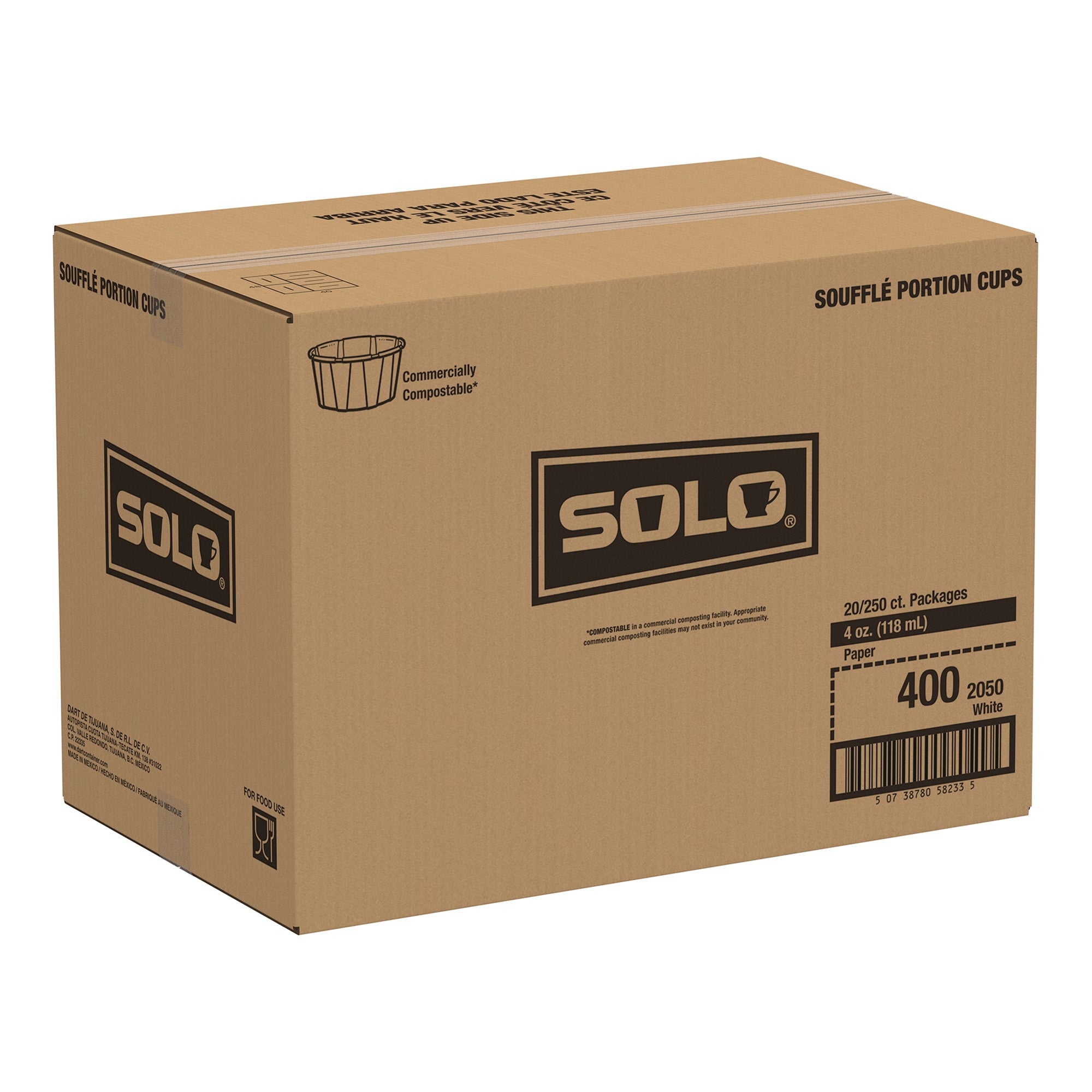 Souffle Cup Solo 4 oz. White Paper Disposable, Packaging Type- Case