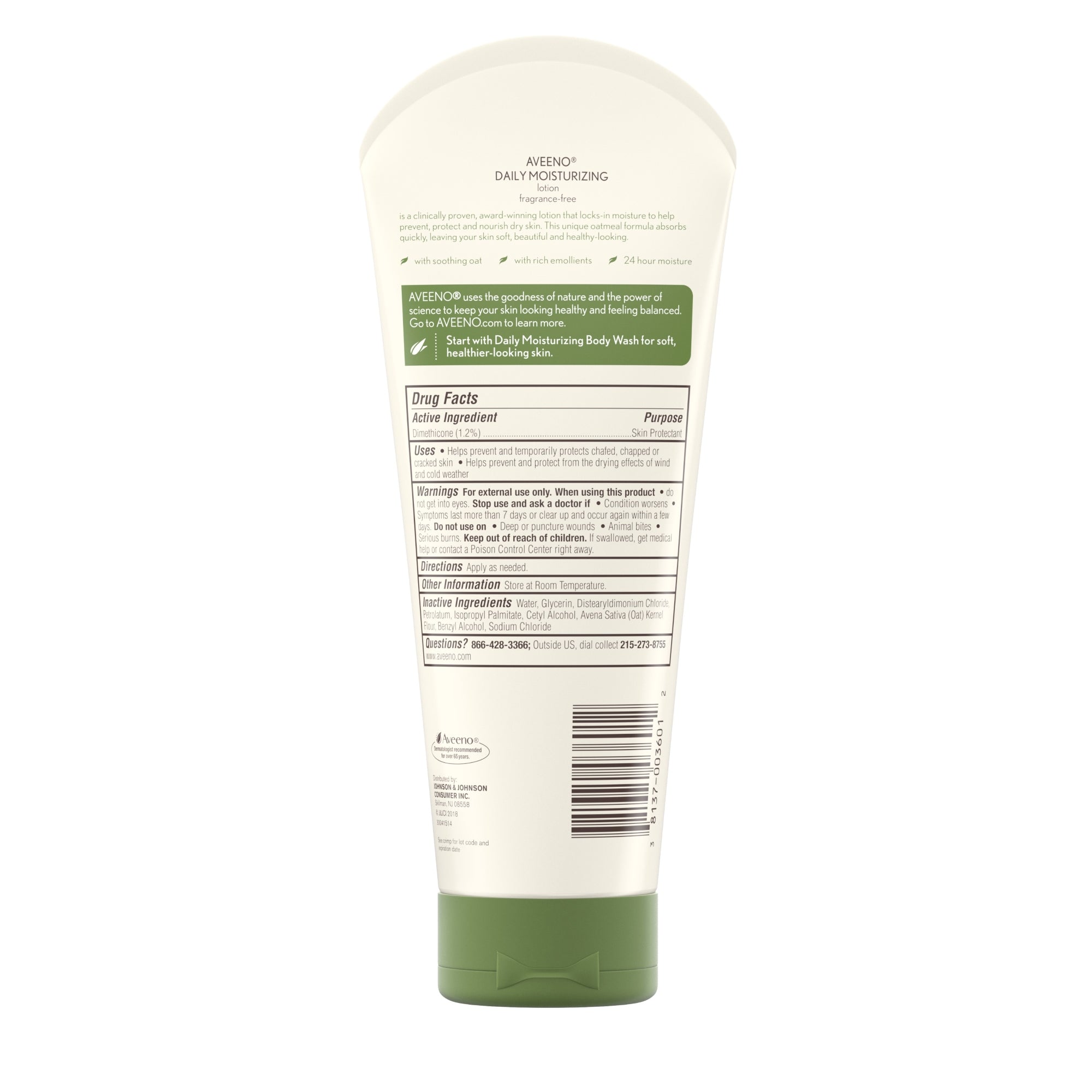 Hand and Body Moisturizer Aveeno Active Naturals 8 oz. Tube Unscented Cream,Packaging Type- Each