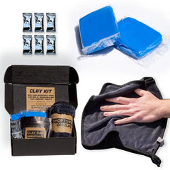 Clay Bar Care Kit 2 Car Detailing Clay Bars, 6 Clay Spray Tablets (1Pcs=16 Oz), Automotive Microfiber Car Drying Towel for Scratch Free Finishing | Paint Renewal, Contaminant Cleansing