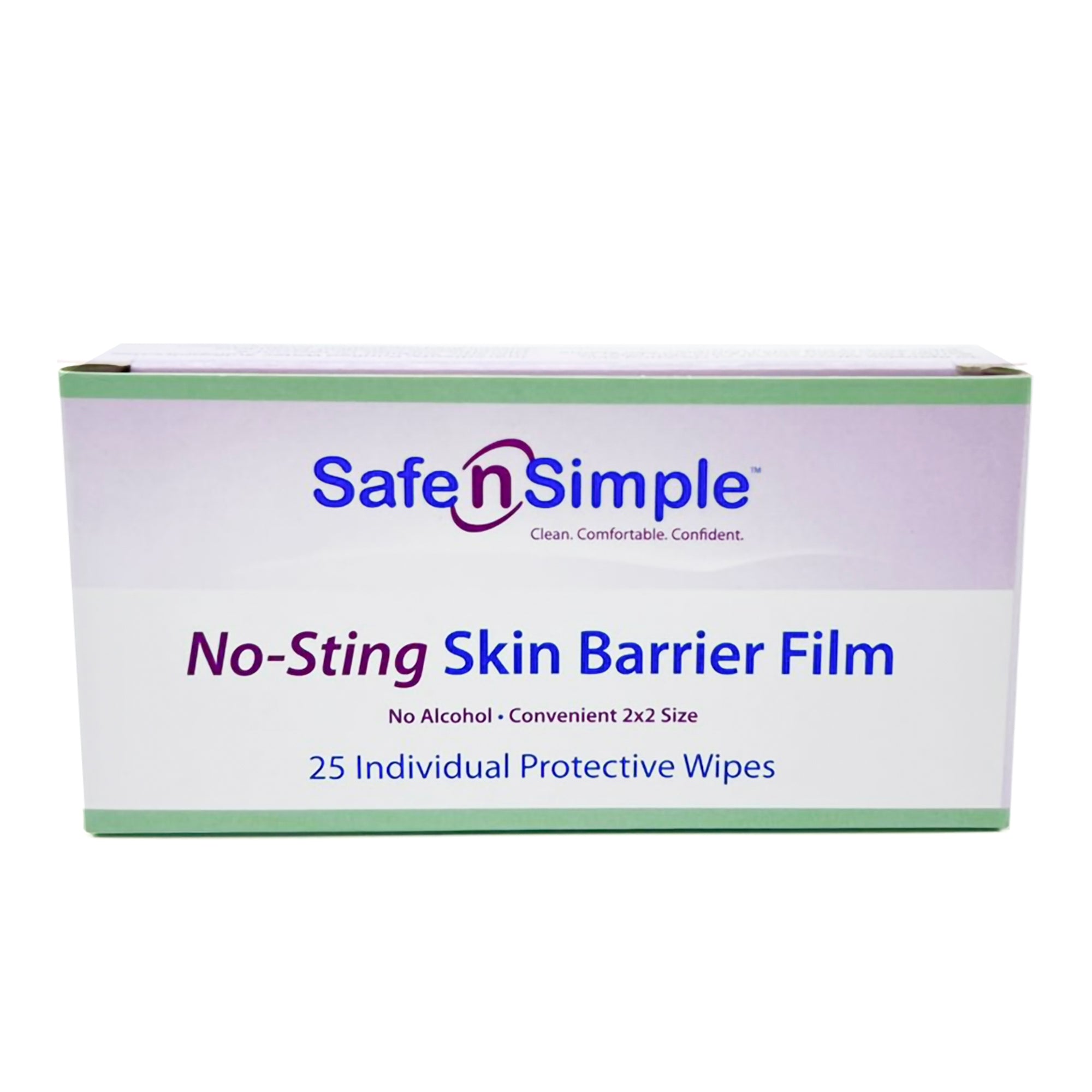 skin barrier wipe safe n simple no sting 60 20 strength purified water polyvinylpyrrolidone glycerin propylene glycol individual packet sterile packaging type case