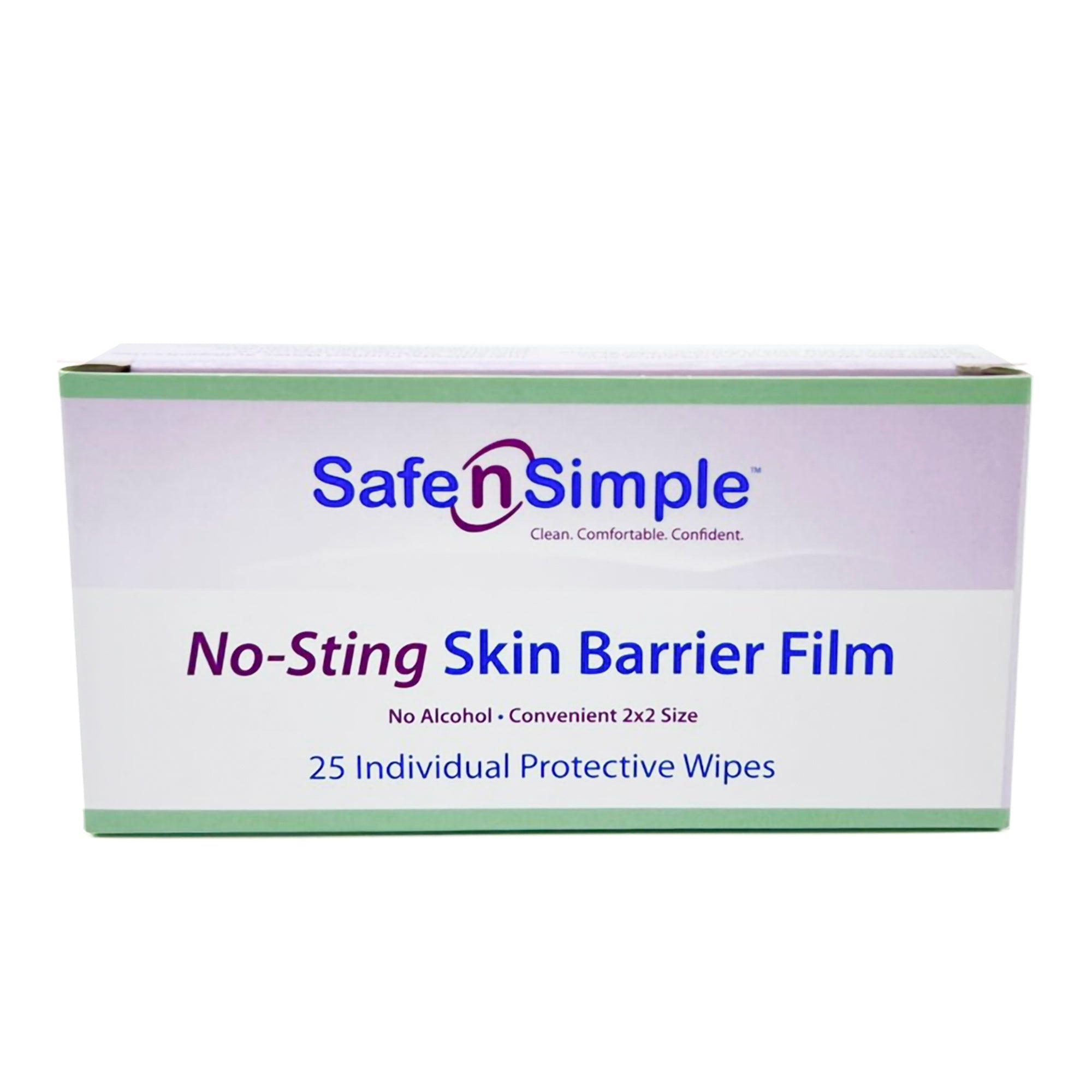 skin barrier wipe safe n simple no sting 60 20 strength purified water polyvinylpyrrolidone glycerin propylene glycol individual packet sterile packaging type case