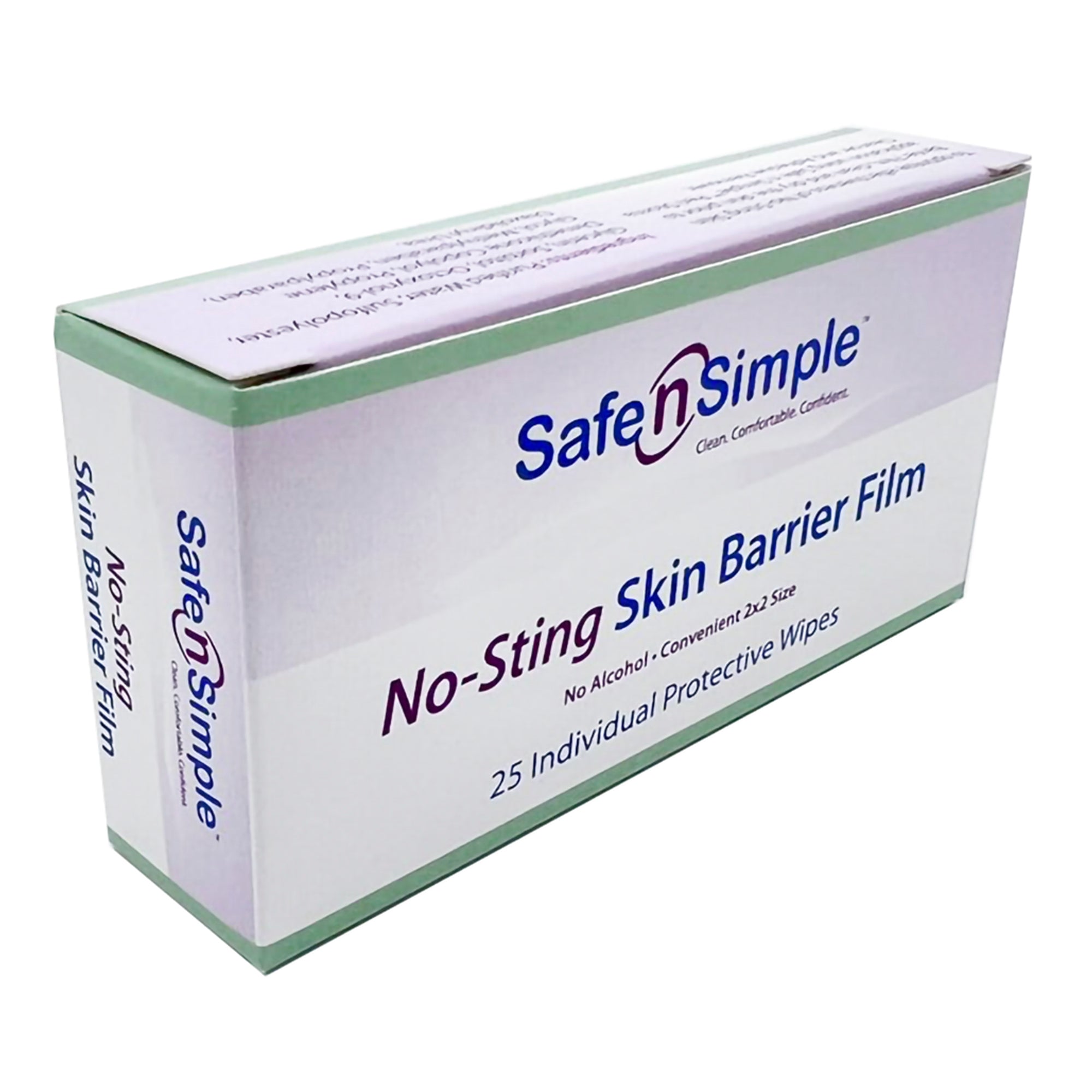 skin barrier wipe safe n simple no sting 60 20 strength purified water polyvinylpyrrolidone glycerin propylene glycol individual packet sterile packaging type case