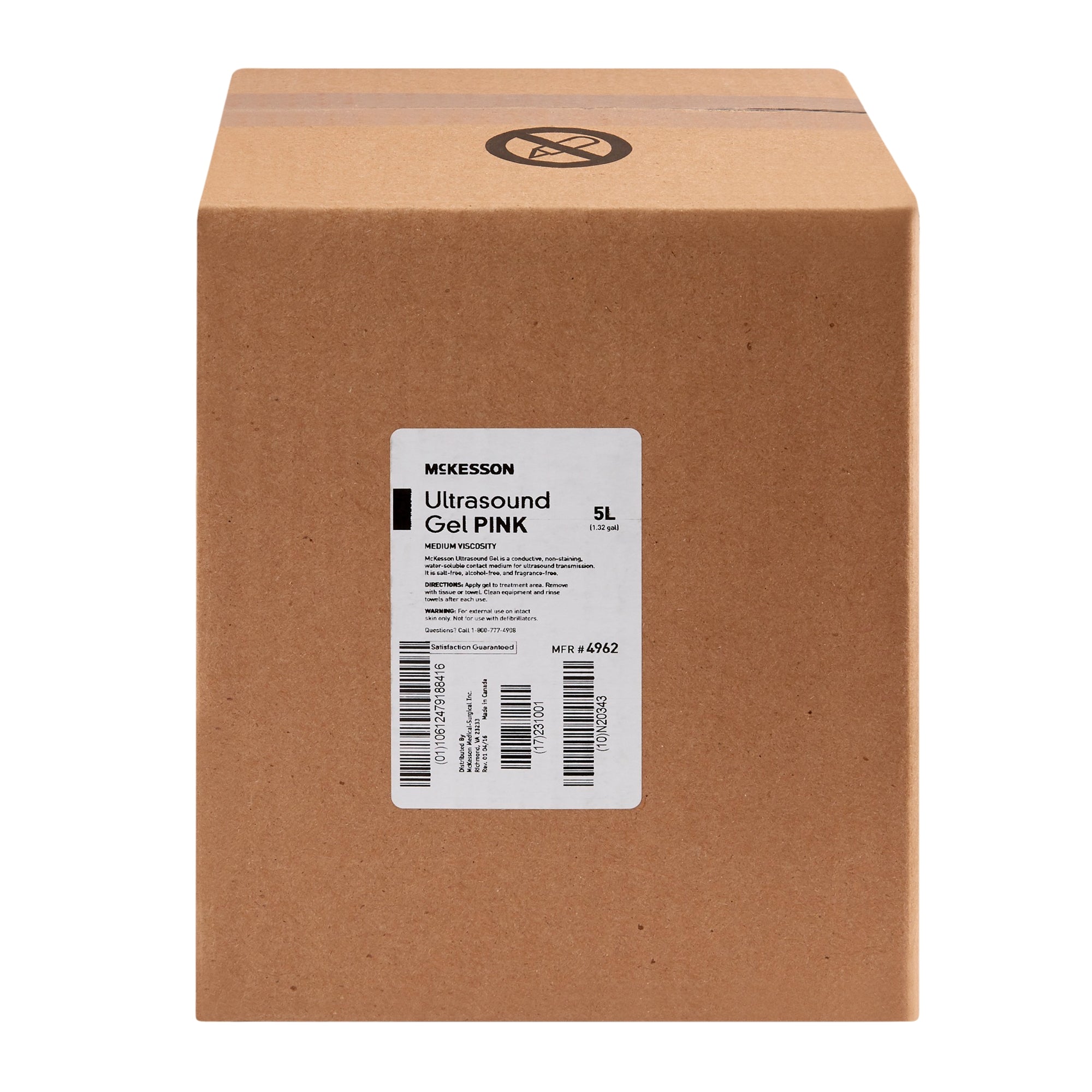 Ultrasound Gel McKesson Medium Viscosity 5 Liter Jug NonSterile, Packaging Type- Each