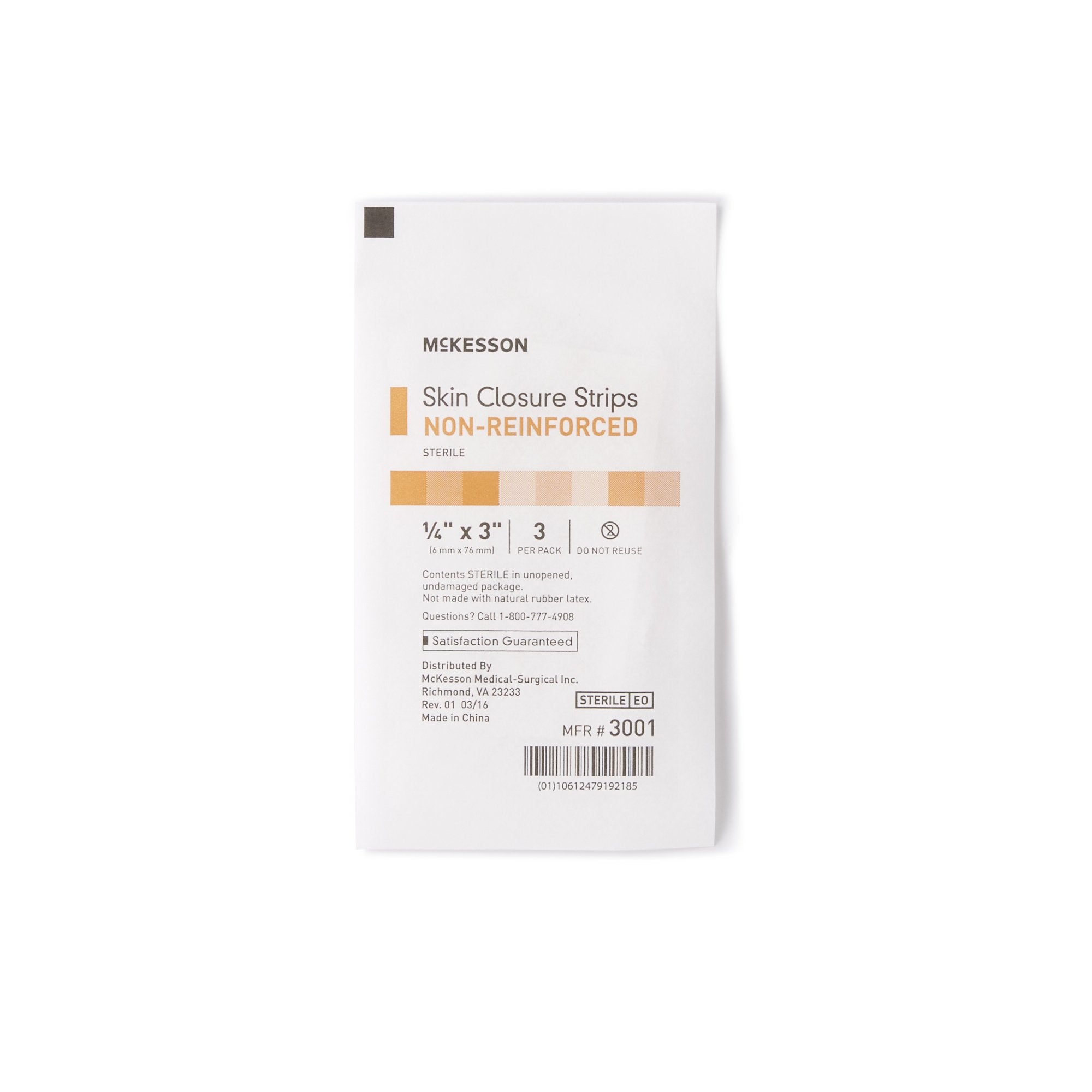 Skin Closure Strip McKesson 1/4 X 3 Inch Nonwoven Material Flexible Strip Tan, Packaging Type- Case