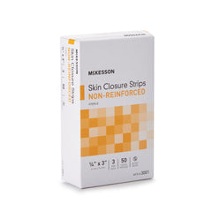 Skin Closure Strip McKesson 1/4 X 3 Inch Nonwoven Material Flexible Strip Tan, Packaging Type- Box
