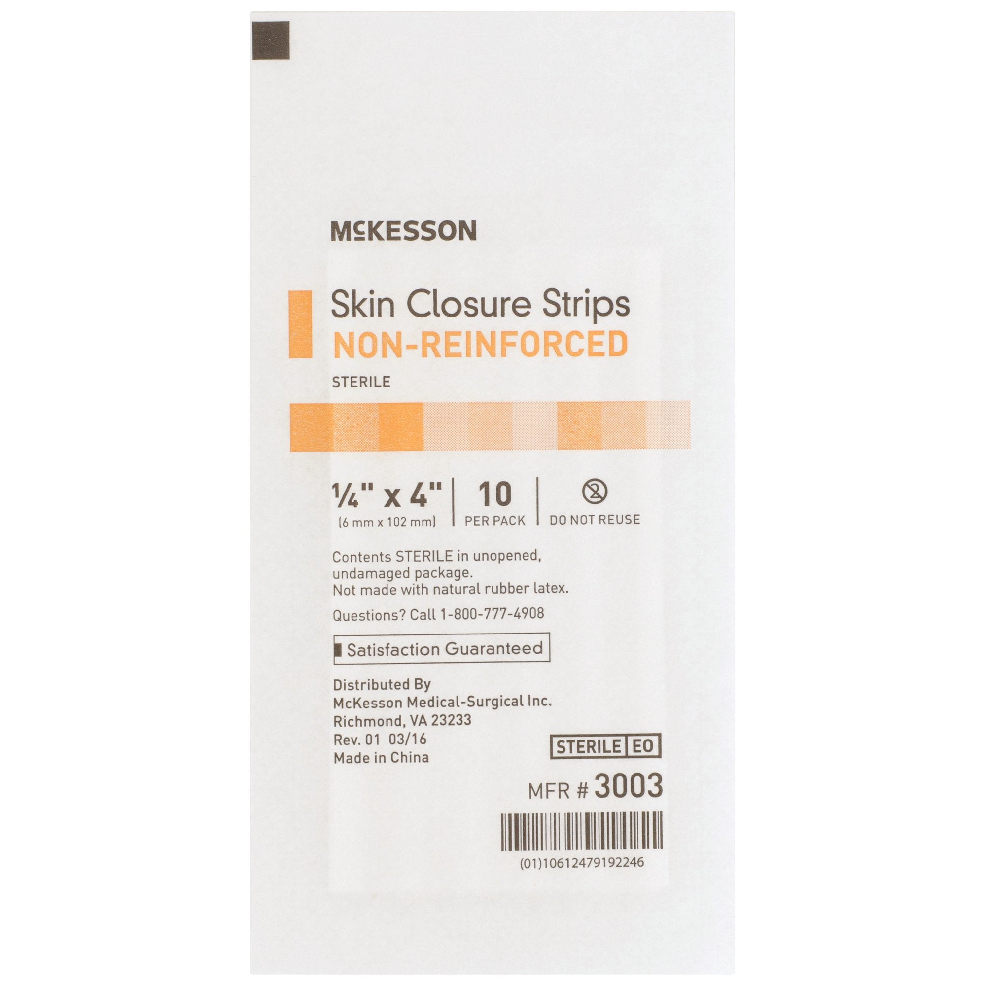 Skin Closure Strip McKesson 1/4 X 4 Inch Nonwoven Material Flexible Strip Tan, Packaging Type- Case
