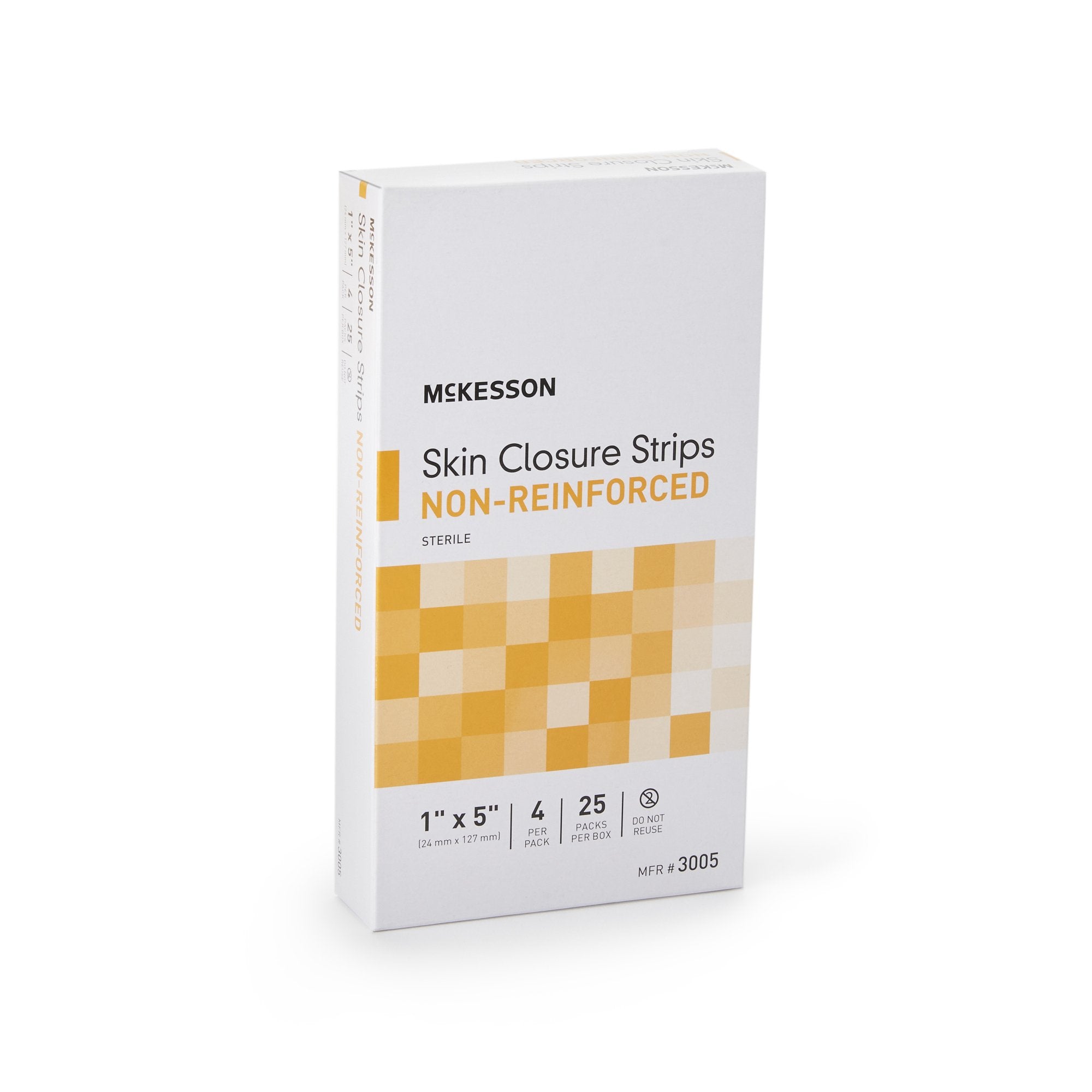 Skin Closure Strip McKesson 1 X 5 Inch Nonwoven Material Flexible Strip Tan