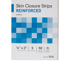 Skin Closure Strip McKesson 1/8 X 3 Inch Nonwoven Material Reinforced Strip White, Packaging Type- Case