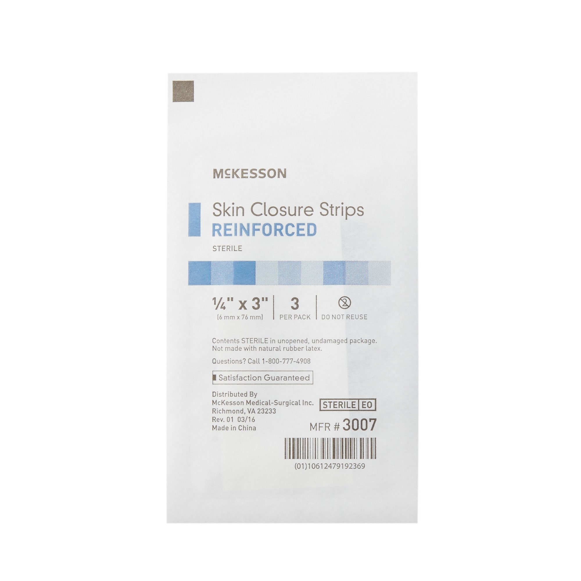 McKesson Skin Closure Strip 1/4 x 3 Inch | Reinforced White