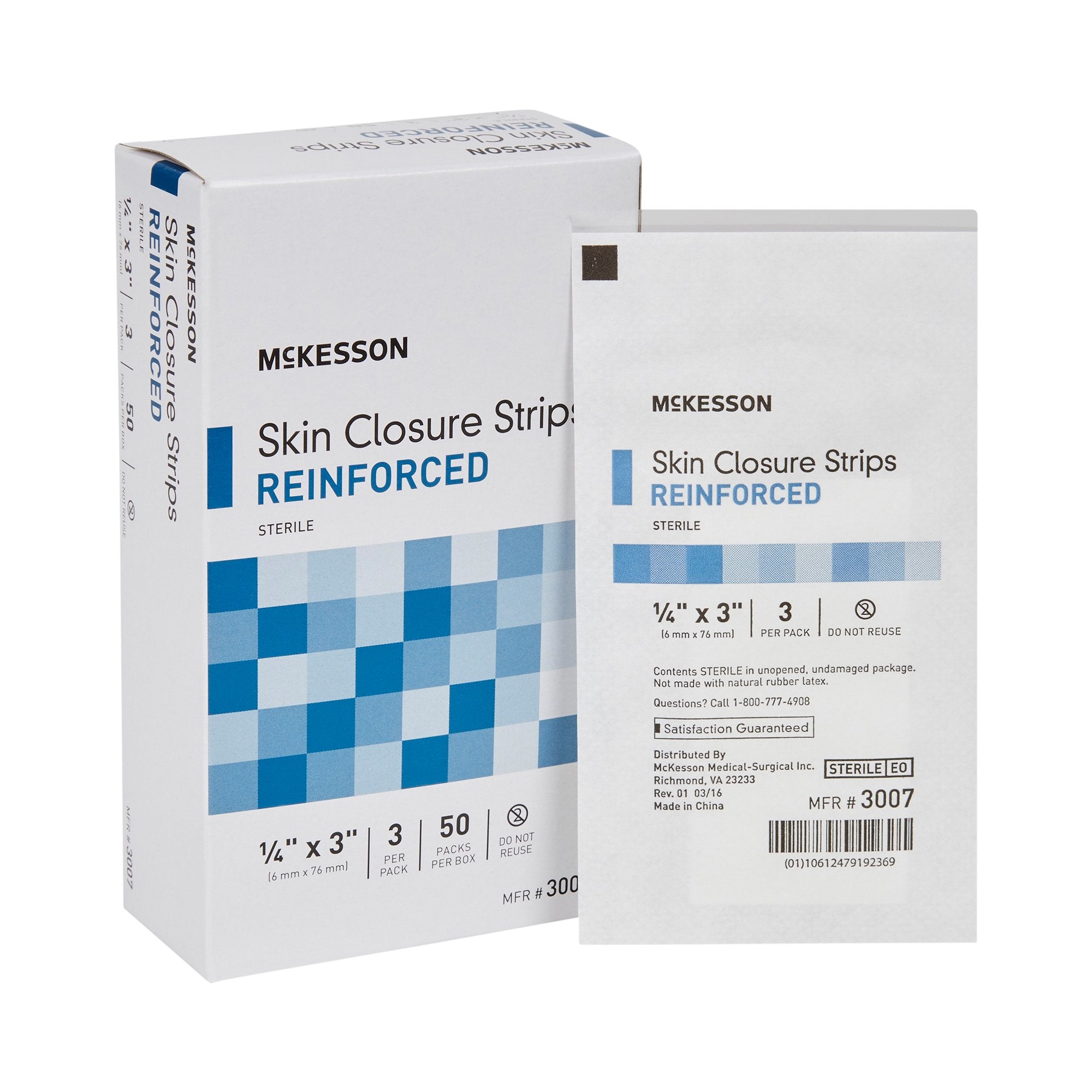 McKesson Skin Closure Strip 1/4 x 3 Inch | Reinforced White