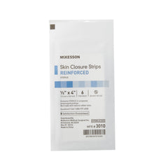 Skin Closure Strip McKesson 1/2 X 4 Inch Nonwoven Material Reinforced Strip White, Packaging Type- Case