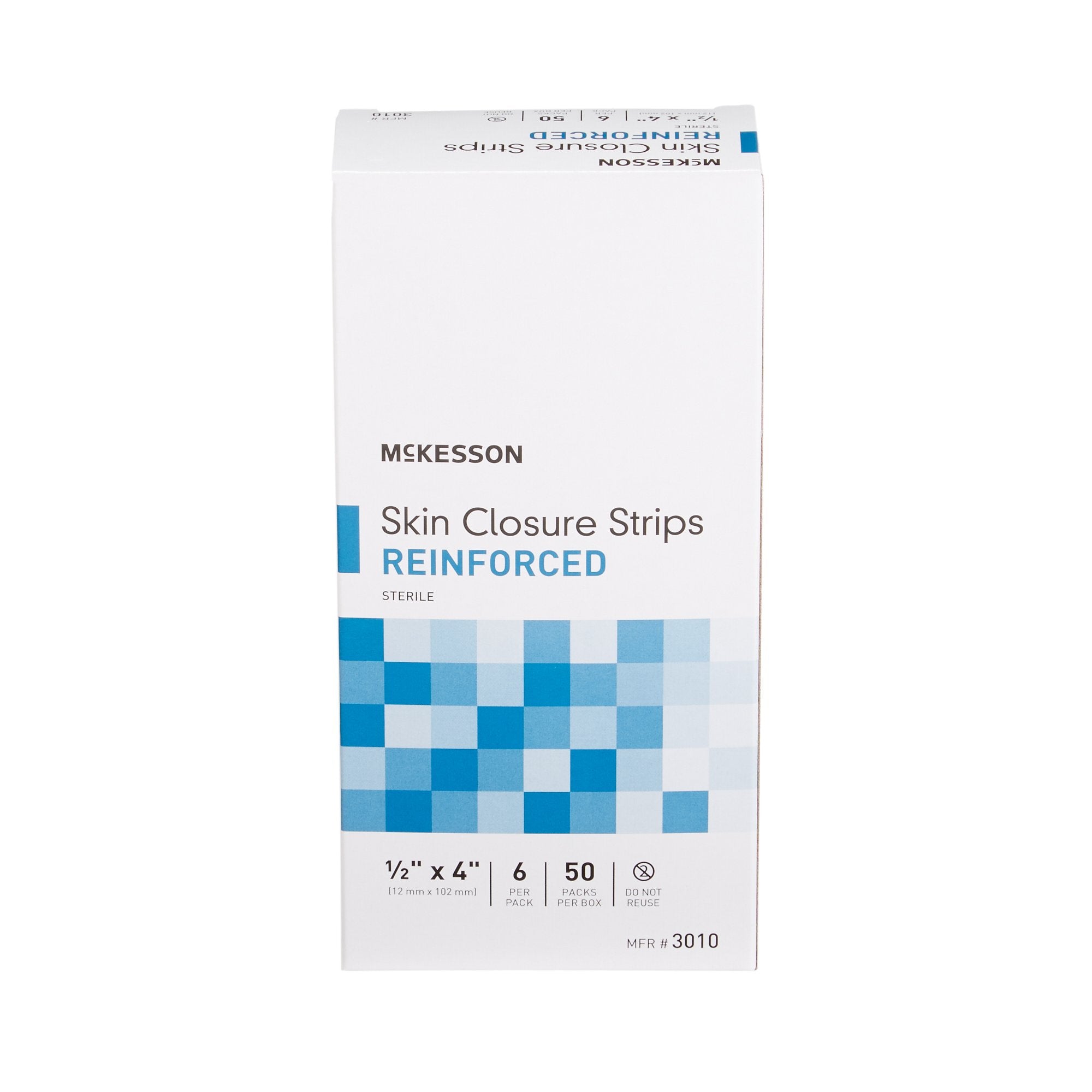 Skin Closure Strip McKesson 1/2 X 4 Inch Nonwoven Material Reinforced Strip White, Packaging Type- Case