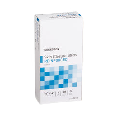Skin Closure Strip McKesson 1/2 X 4 Inch Nonwoven Material Reinforced Strip White, Packaging Type- Case