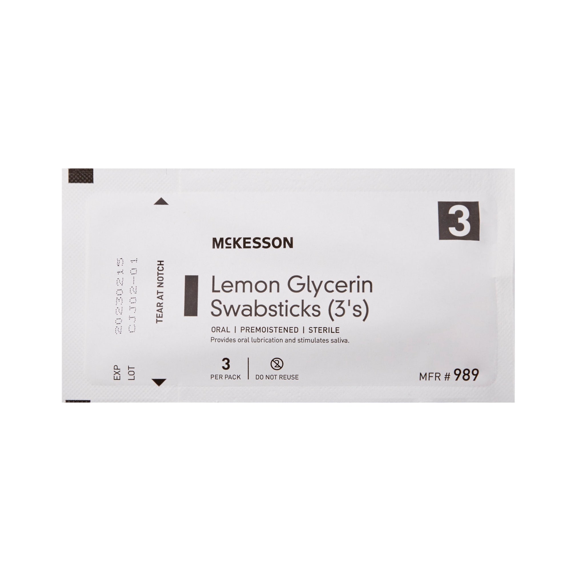 Lemon Glycerin Swabstick McKesson Rayon Tip 3 per Pack, Packaging Type- Case