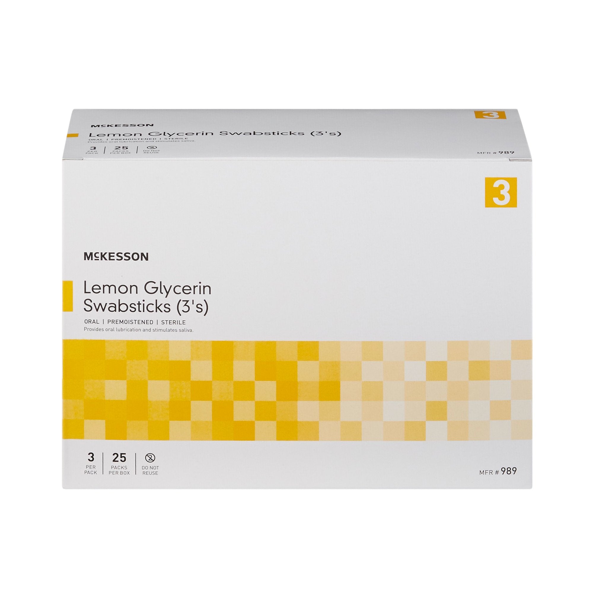 Lemon Glycerin Swabstick McKesson Rayon Tip 3 per Pack,Packaging Type- Box