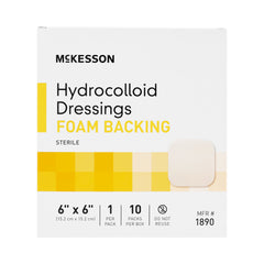 Hydrocolloid Dressing McKesson Foam Backing 6 X 6 Inch Square Hydrocolloid / Foam, Packaging Type- Case