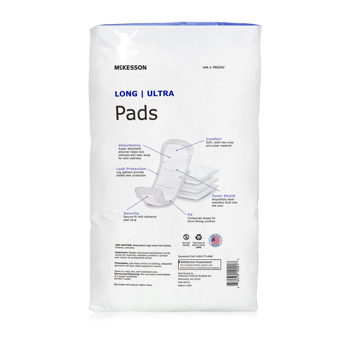 Bladder Control Pad McKesson Ultra 14 Inch Length Heavy Absorbency Polymer Core One Size Fits Most | 4BG/Case